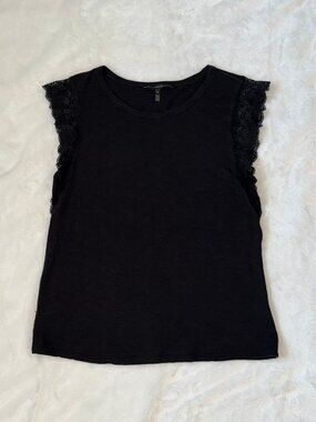 White House Black Market Lace Shoulder Top - Size M
